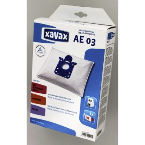 XAVAX VRECKÁ DO VYSÁVAČA AE03 (S-BAG), MMV, 4 KS + 1 FILTER