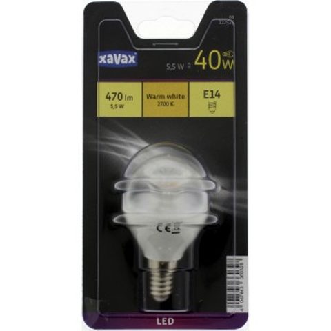 XAVAX LED BULB, E14, 470LM REPLACES 40W, DROP BULB, WARM WHITE
