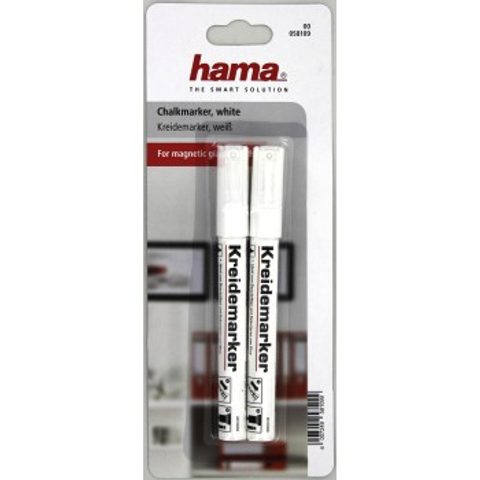 HAMA CHALK MARKERS, ROUND TIP, SET OF 2 PIECES, WHITE