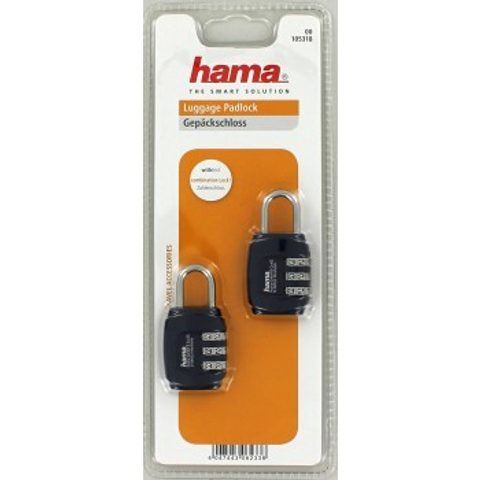 HAMA COMBINATION LUGGAGE LOCK, SET OF 2, DARK-BLUE