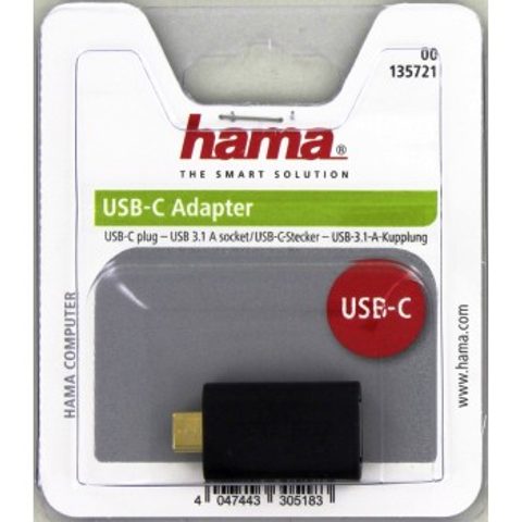 HAMA REDUKCE USB-C 3.1 TYP C VIDLICE - A ZÁSUVKA, KOMPAKTNÍ