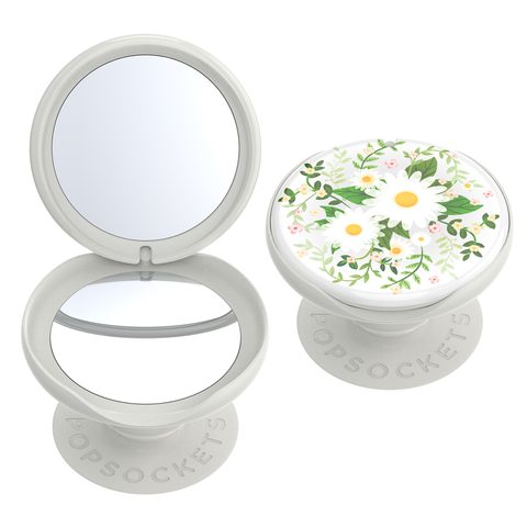 POPSOCKETS POPGRIP GEN.2, POPMIRROR MIDSUMMER, SO ZRKADIELKOM, BÍLÝ S KVÍTKY