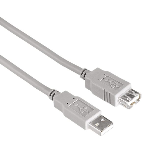 Hama USB kábel typ A-A, predlžovací, 1,8 m, šedý, nebalený