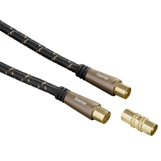 Hama antenna Cable, coax plug - coax socket, metal, gold-plated, 1.5 m, 120 dB