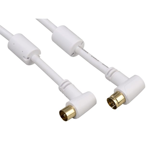 Hama anténní kabel vidlice-zásuvka, kolmé konektory, 95 dB, 3*, 10 m