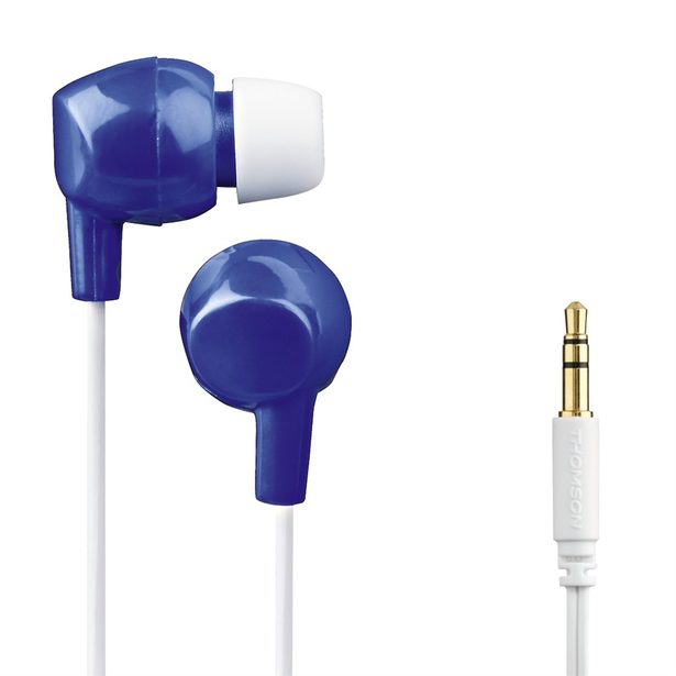 Thomson dětská sluchátka EAR3106, silikonové špunty, modrá/bílá