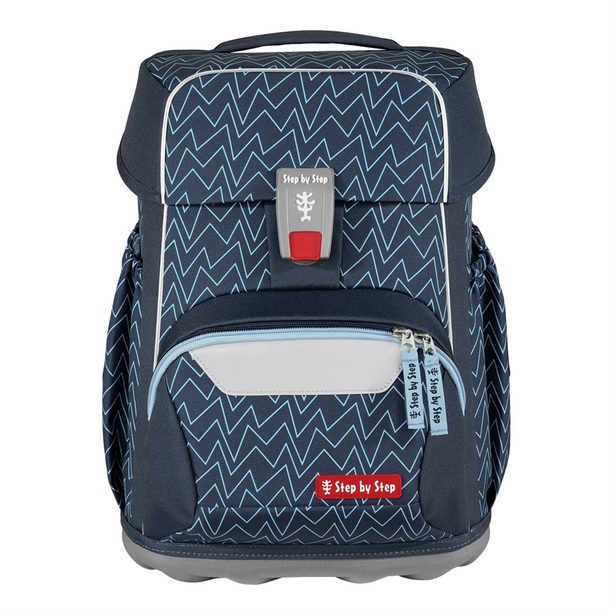 Školní aktovka pro prvňáčky – 4 dílný set, Step by Step BASIS Blue Lines, AGR