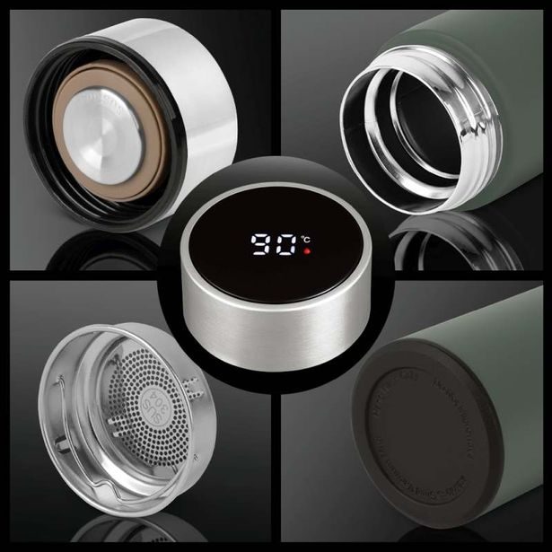 BERLINGERHAUS Chytrá termoska s ukazatelem teploty 0,5 l Matte Green Collection BH-9679