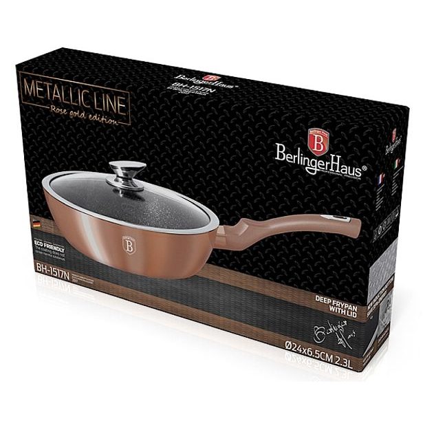 BERLINGERHAUS Pánev hluboká s poklicí 24 cm Rosegold Metallic Line BH-1517