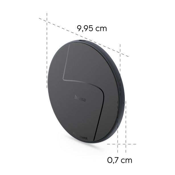 Hama bezdrátová nabíječka Qi 15 W, černá