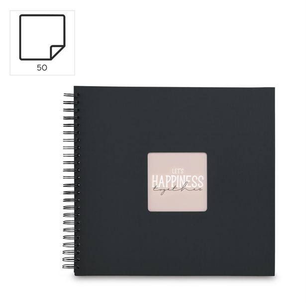 Hama album klasické spirálové FINE ART 36x32 cm, 50 stran, nová černá, černé listy