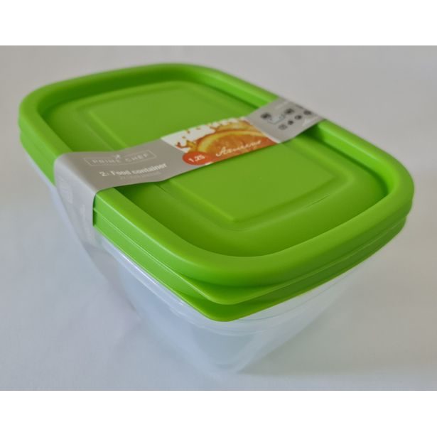 box-sada 2ks, 1,25l HAPPY COL., zelená, plast