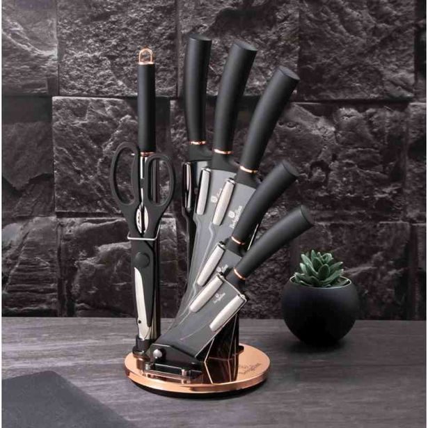 BERLINGERHAUS Sada nožů ve stojanu 8 ks Black Rose Collection BH-2421