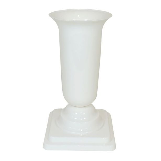váza hřbit. 15x15x31cm BÍLÁ zátěžová