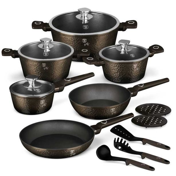 BERLINGERHAUS Sada nádobí s titanovým povrchem 15 ks Primal Gloss Collection BH-8244