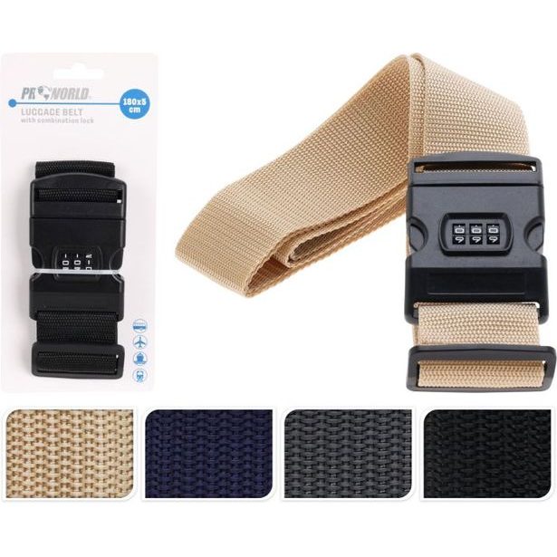 popruh 180x5cm, vázací se zámkem-klipsou, (na kufry) plast