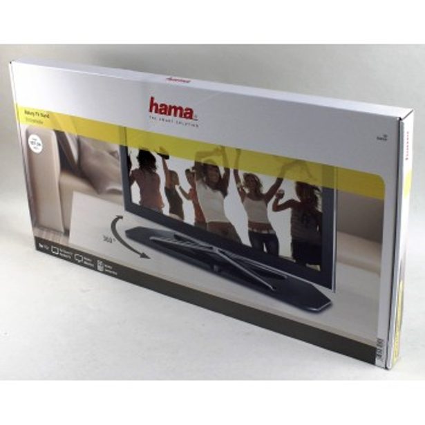 Hama rotary Stand for LCD/Plasma TV, glass, black