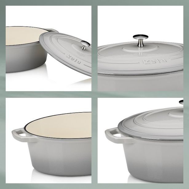 KELA Pekáč litinový s poklicí CALIDO 36x29cm šedá KL-12609