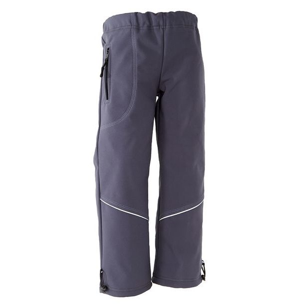 MODADETI_ADELLiNO Softshellové nepromokavé kalhoty podšité fleecem šedé