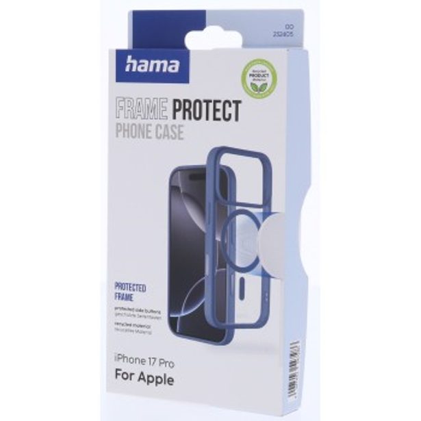 Hama Frame Protect, kryt pro Apple iPhone 17 Pro, magnetický, průhledný/modrý