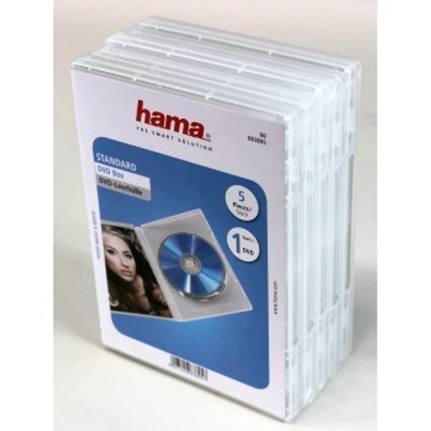 Hama Standard DVD Jewel Case, pack of 5, transparent