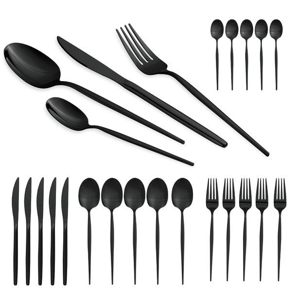 BERLINGERHAUS Sada příborů nerez 24 ks leštěná černá BH-3069