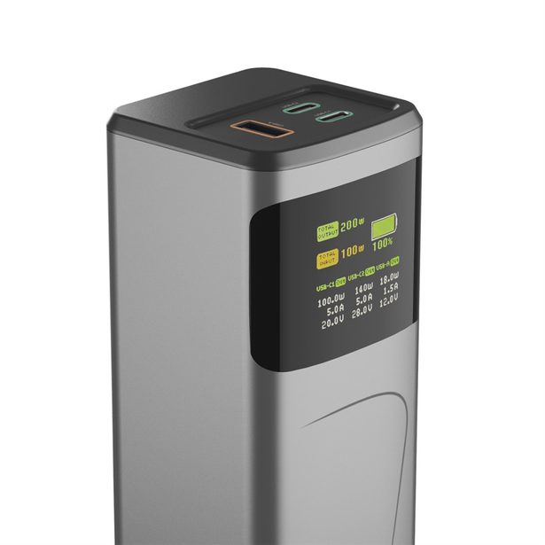 Hama High Power 200 W, powerbanka, 24000 mAh, 2x USB-C, 1x USB-A, PD, QC, displej