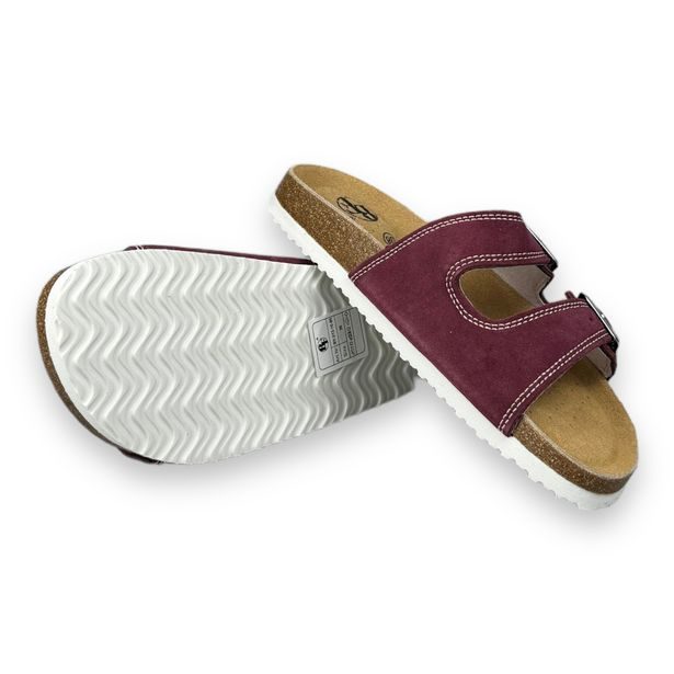 Dívčí kožené pantofle Best Feet - bordo