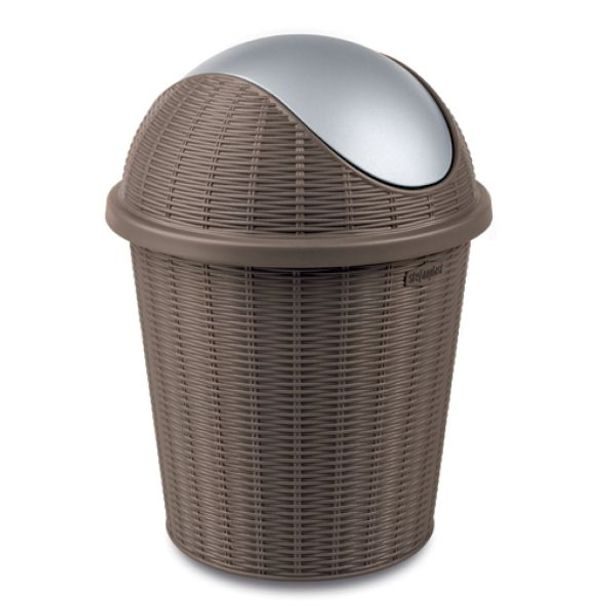 koš odp.10l ELEGANCE mocca, výkl., ratan d28x30,5cm