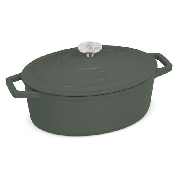 BERLINGERHAUS Pekáč litinový s poklicí 30 cm Matte Green Collection BH-6545