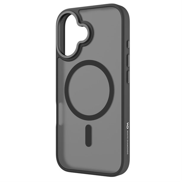 White Diamonds Hybrid Case, kryt pro Apple iPhone 16, magnetický, matný, poloprůhledný černý