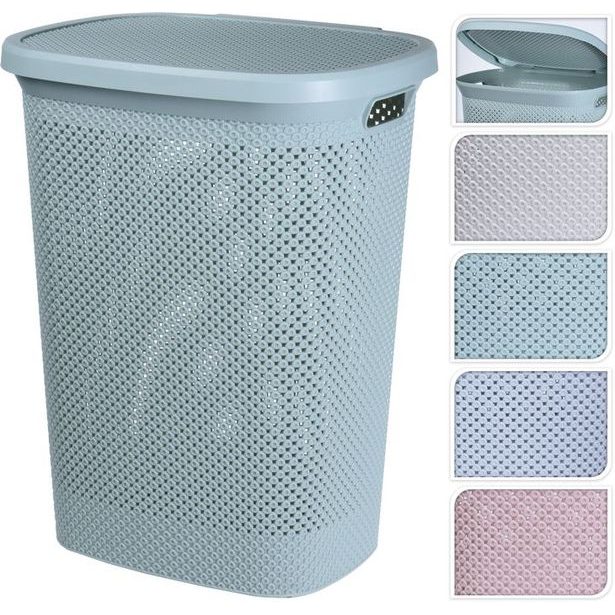 koš 60l na použ. prádlo 35x45cm, v.58cm, 4barvy, plast