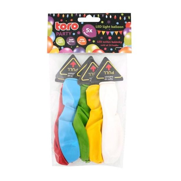 TORO BALÓNKY NAFUKOVACÍ S LED ŽÁROVKOU, 5KS, ASSORT_hamashop
