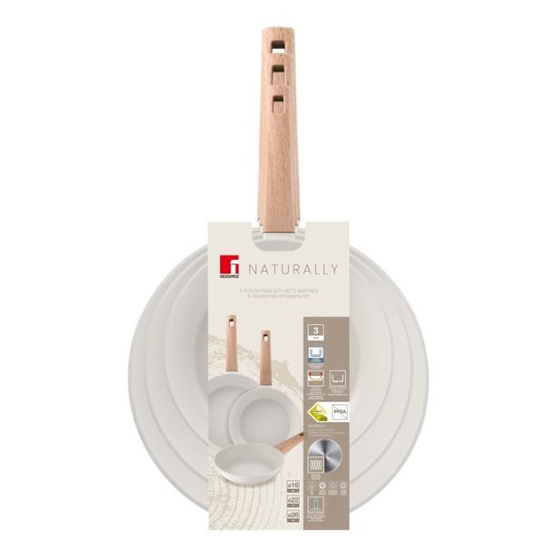 BERGNER Sada pánví s nepřilnavým povrchem Naturally 3 ks 18, 22, 26 cm BG-34741-CR