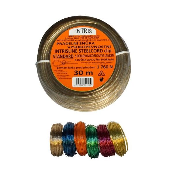 šňůra 30m LANKO OCEL+svorky, STANDARD
