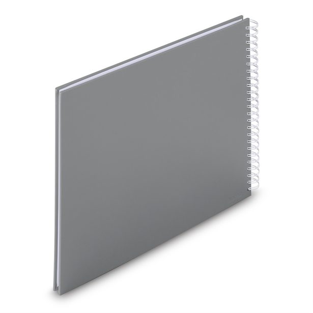 Hama album klasické spirálové FINE ART 36x32 cm, 50 stran, kamenná šedá, bílé listy