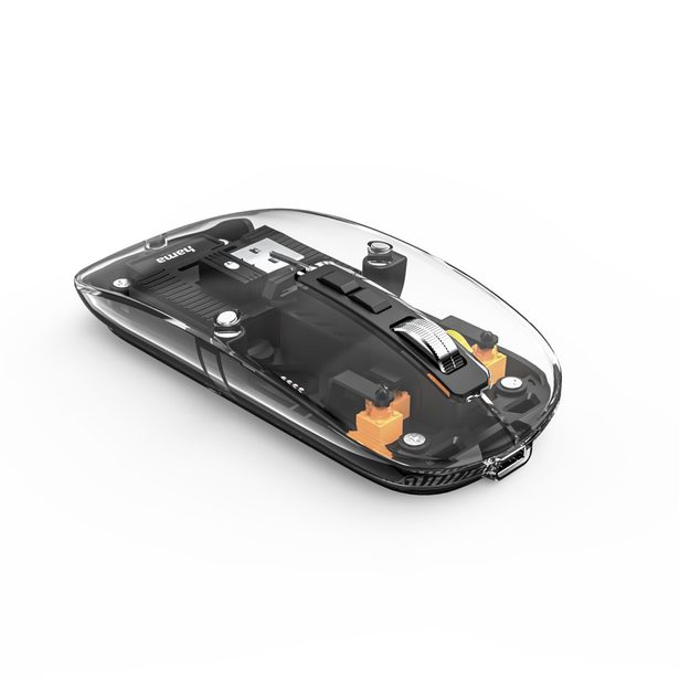 Hama bezdrátová Multi Device myš WM-600, plochá, tichá, transparentní