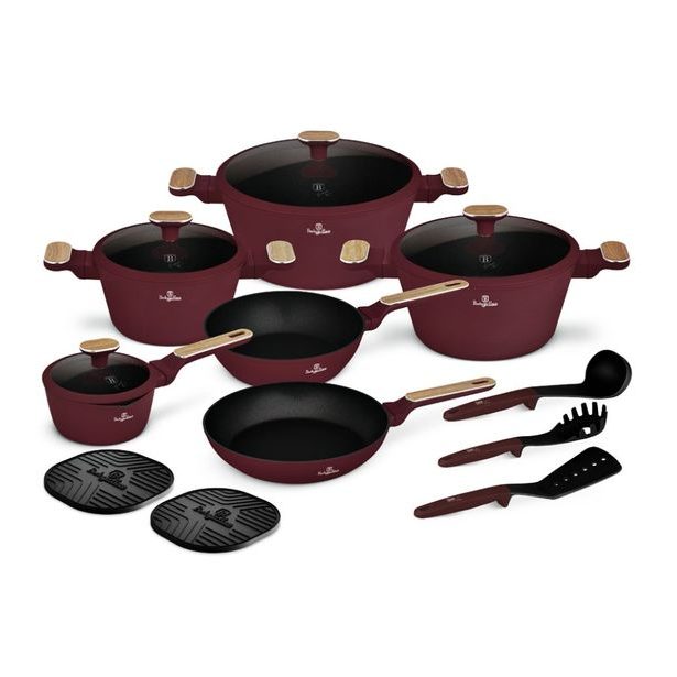 BERLINGERHAUS Sada nádobí s titanovým povrchem 15 ks Leonardo Nordic Collection BH-8306