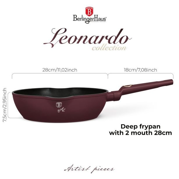 BERLINGERHAUS Pánev hluboká s titanovým povrchem 28 cm Leonardo Collection BH-8031