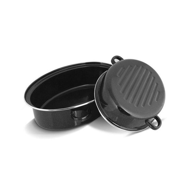 dvojpekáč 38cm ovál BERYL, boč.ucha, ráfek, smalt