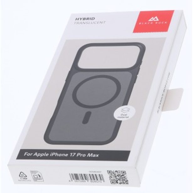 Black Rock Hybrid Case, kryt pro Apple iPhone 17 Pro Max, magnetický, matný, poloprůhledný černý