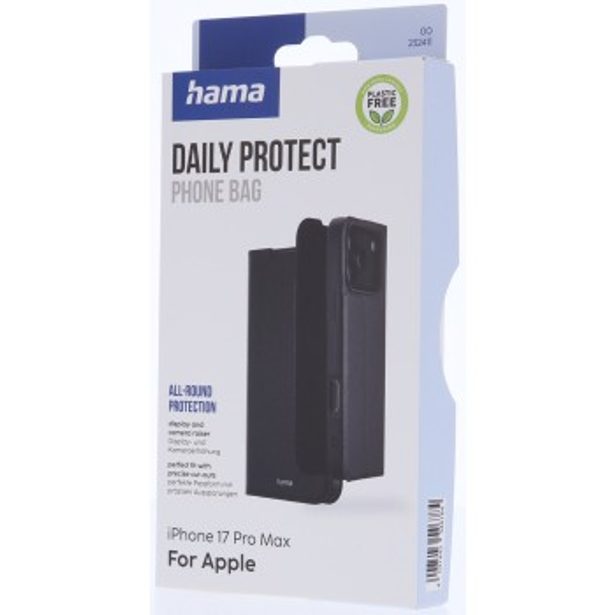 Hama Daily Protect, pouzdro-knížka pro Apple iPhone 17 Pro Max, funkce stojanu, černé