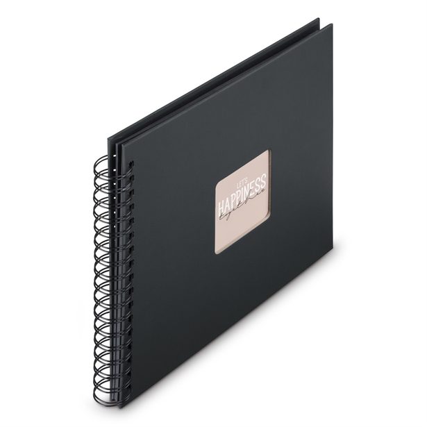 Hama album klasické spirálové FINE ART 28x24 cm, 50 stran, nová černá, černé listy