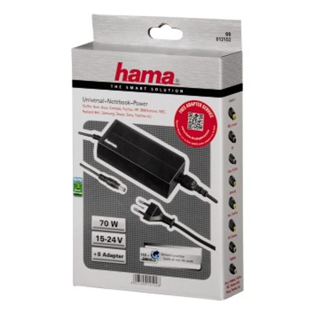 Hama univerzálny notebookový napájací zdroj, 15-24 V/70 W