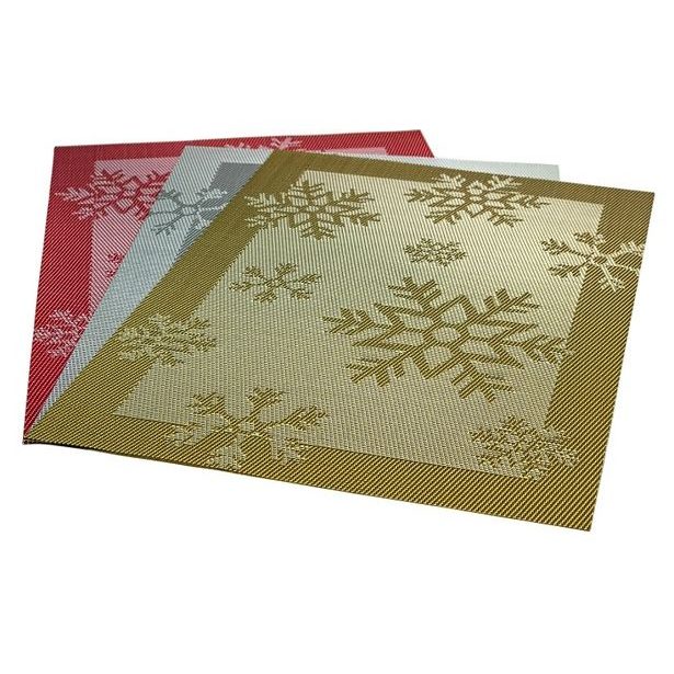 prostírání 45x30cm, VÁNOČNÍ, červené, zlaté, stříbrné, plast