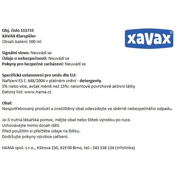 Xavax lešticí prostředek pro myčky na nádobí, 500 ml