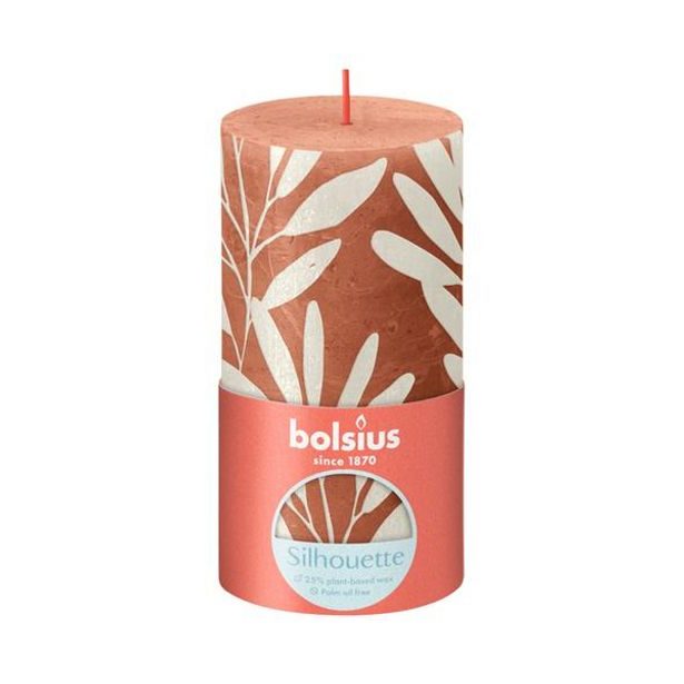 Bolsius SVÍČKA RUSTIK 130/68 BARVA/MOTIV KORÁLOVÁ/ŠALVĚJ_hamashop