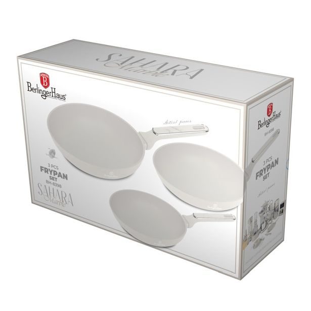 BERLINGERHAUS Sada pánví s titanovým povrchem 3 ks Sahara Marble Collection BH-8398