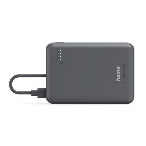 Hama Travel, powerbanka 10000 mAh, 3 A, výstup: 2x USB-C, s integrovaným kabelem