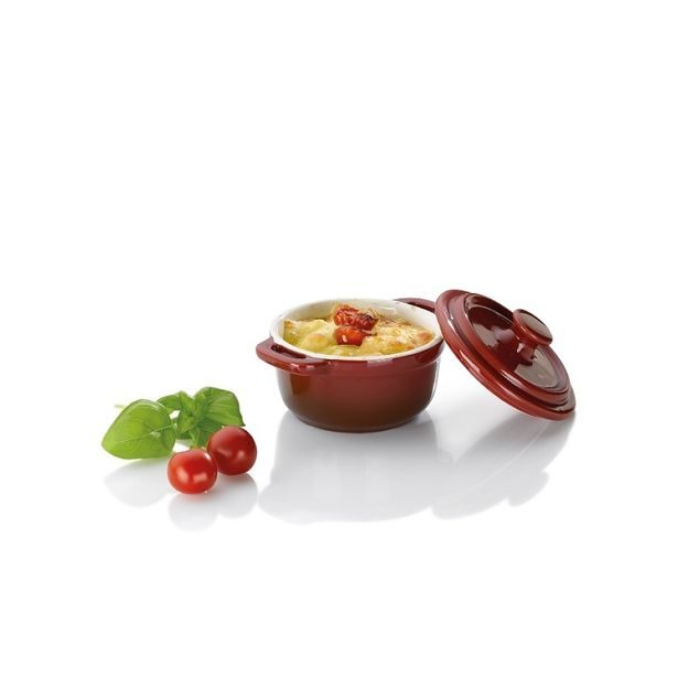 KELA Zapékací miska pekáček s poklicí MALIN 14 x 9,5 cm šedá KL-15289